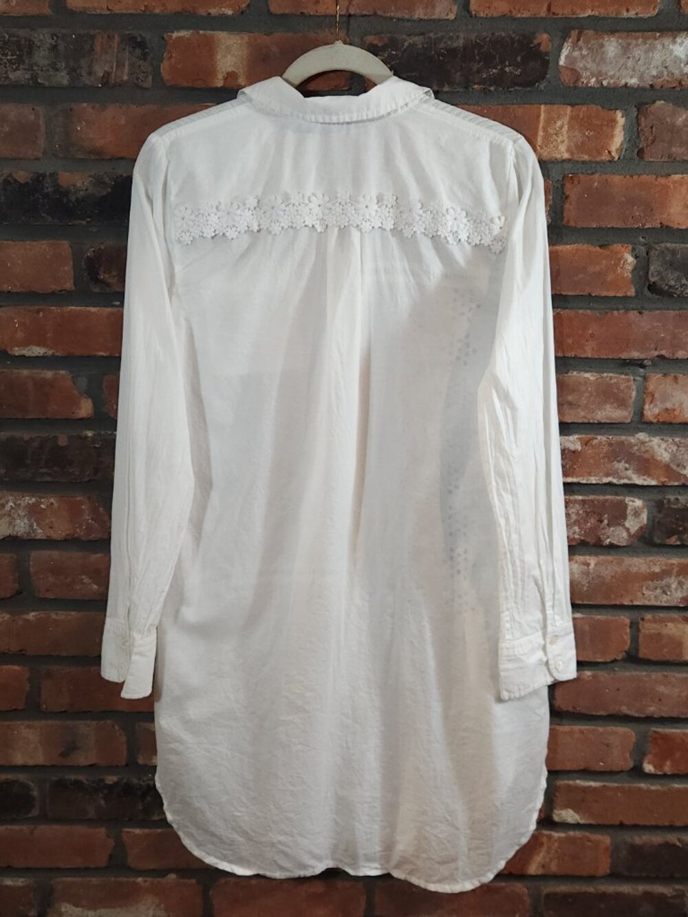 J. Crew Cotton Voile Beach Shirt in White Eyelet Coastal Cottagecore Women's S - Picture 7 of 9